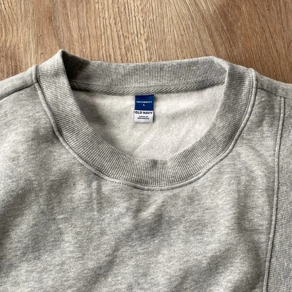 Old Navy Maternity Cross-Front Nursing Sweatshirt, Large, Grey - Picture 3 of 4